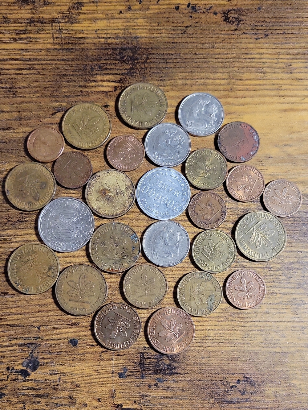 Lot Of 25+ German Pfenning Coins- Varied Years/Denominations